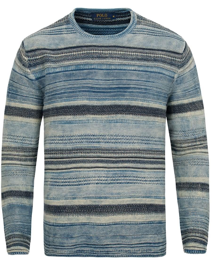 polo ralph lauren knitted cotton crew neck indigo stripe Til Deg ddk88